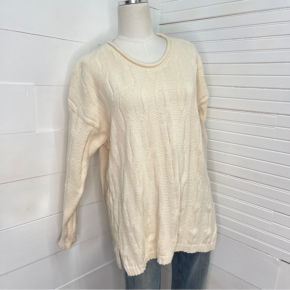Jump Cream Cable Knit Sweater